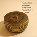 Comfy Homes Revolving Dry Fruit & Snack Storage Box | 4-Section Multi-Purpose Container | Dry Food Organizer, Serving Platter & Gift Box for Home & Festive Use (Luxe)-3