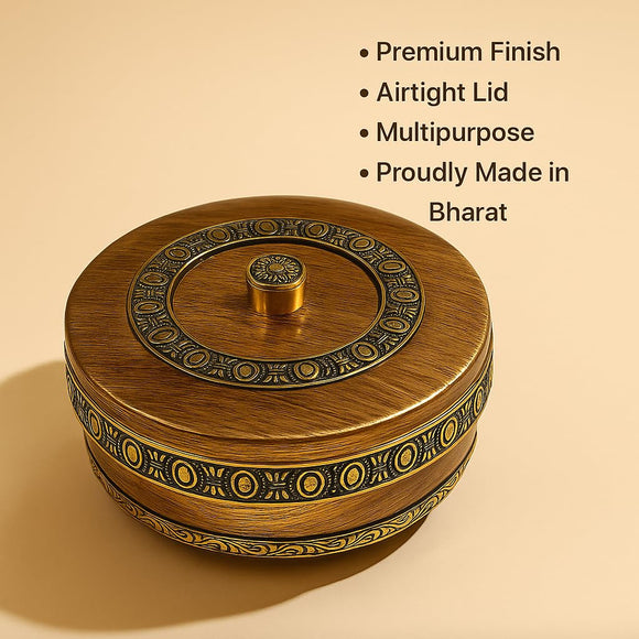 Comfy Homes Revolving Dry Fruit & Snack Storage Box | 4-Section Multi-Purpose Container | Dry Food Organizer, Serving Platter & Gift Box for Home & Festive Use (Luxe)