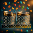 Comfy Homes 2 in 1 Revolving Dry Fruit & Snack Storage Box | 2-Section Multi-Purpose Jar Container | Square Shape Dry Food Organizer, Serving Platter & Gift Box for Home & Festive Use (Serene Blue)-4