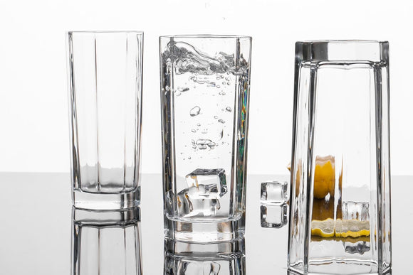 Comfy Homes 260ml Glasses Set of 6 pcs - Drinking Glasses for- Water, Juice, Colddrink, Cocktail, Lead-Free, Perfect for Home, Restaurants and Parties (Lined crystalia)