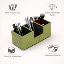 The Sovereign Multi-Tasker: Handcrafted Vegan Leather Divided Organizer Cup (Parrot Green)-8