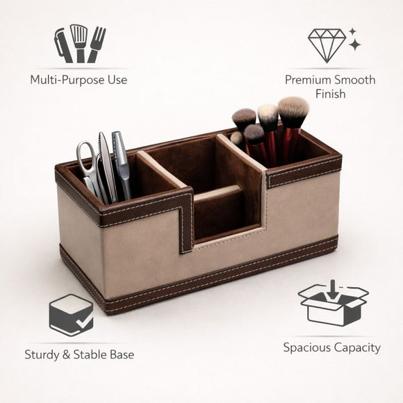 The Sovereign Multi-Tasker: Handcrafted Vegan Leather Divided Organizer Cup (Mesmerising Pink)