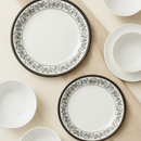 Comfy Homes Round Melamine 41 Pcs Dinner Set | 6 Dinner Plates, 6 Small Plates, 1 Serving Tray, 3 Big Serving Bowls with Lid, 12 Small Bowls, 6 Spoons, 4 Serving Spoons (Nizam Gold)-6