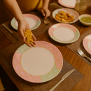 Comfy Homes Round Melamine 41 Pcs Dinner Set | 6 Dinner Plates, 6 Small Plates, 1 Serving Tray, 3 Big Serving Bowls with Lid, 12 Small Bowls, 6 Spoons, 4 Serving Spoons (The Nawabi Series)-3