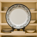 Comfy Homes Round Melamine 41 Pcs Dinner Set | 6 Dinner Plates, 6 Small Plates, 1 Serving Tray, 3 Big Serving Bowls with Lid, 12 Small Bowls, 6 Spoons, 4 Serving Spoons (Nizam Gold)-5