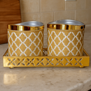 Comfy Homes Revolving Dry Fruit Container Collection | Dry Food Storage Box I Gifting Use I Multi-Purpose Box I Serving Platter with 4 section (Golden Bliss Set of 2)-2