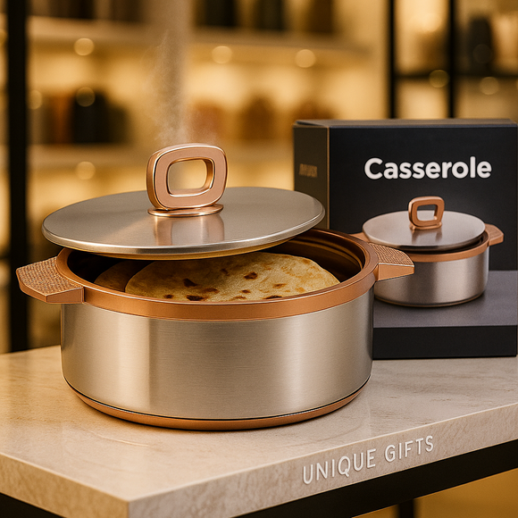 Comfy Homes Inner Stainless Steel Casserole | BPA Free | Food Grade | Easy to Carry | Easy to Store | Chapati | Roti | Curd Maker (Mettalic Pink (2000Ml) (Set of 1))