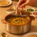 Comfy Homes Inner Stainless Steel Casserole | BPA Free | Food Grade | Easy to Carry | Easy to Store | Chapati | Roti | Curd Maker (Mettalic Pink (2000Ml) (Set of 1))-4