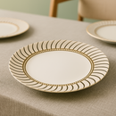 Comfy Homes Round Melamine 41 Pcs Dinner Set | 6 Dinner Plates, 6 Small Plates, 1 Serving Tray, 3 Big Serving Bowls with Lid, 12 Small Bowls, 6 Spoons, 4 Serving Spoons (Jasmine Glow)-6