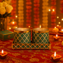 Comfy Homes Revolving Dry Fruit Container Collection | Dry Food Storage Box I Gifting Use I Multi-Purpose Box I Serving Platter with 4 section (Magical Green Set of 2)-7