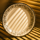 Comfy Homes Round Melamine 41 Pcs Dinner Set | 6 Dinner Plates, 6 Small Plates, 1 Serving Tray, 3 Big Serving Bowls with Lid, 12 Small Bowls, 6 Spoons, 4 Serving Spoons (Nizam Gold)-4