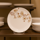 Comfy Homes Round Melamine 41 Pcs Dinner Set | 6 Dinner Plates, 6 Small Plates, 1 Serving Tray, 3 Big Serving Bowls with Lid, 12 Small Bowls, 6 Spoons, 4 Serving Spoons (Amber Grace)-7