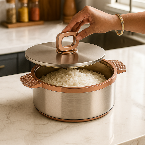 Comfy Homes Inner Stainless Steel Casserole | BPA Free | Food Grade | Easy to Carry | Easy to Store | Chapati | Roti | Curd Maker (Mettalic Pink (2000Ml) (Set of 1))