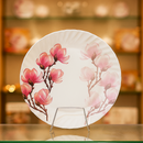 Comfy Homes Round Melamine 41 Pcs Dinner Set | 6 Dinner Plates, 6 Small Plates, 1 Serving Tray, 3 Big Serving Bowls with Lid, 12 Small Bowls, 6 Spoons, 4 Serving Spoons (Pink Blossom)-5