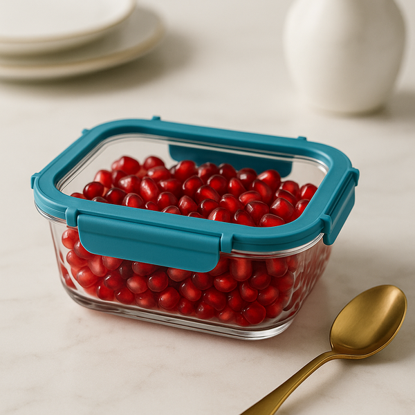 Comfy Homes Glass Container Set of 1 | Lunch & Storage Box for School, Office | Easy to carry and Durable | (370ml)