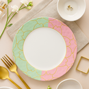 Comfy Homes Round Melamine 41 Pcs Dinner Set | 6 Dinner Plates, 6 Small Plates, 1 Serving Tray, 3 Big Serving Bowls with Lid, 12 Small Bowls, 6 Spoons, 4 Serving Spoons (The Nawabi Series)-5