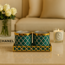 Comfy Homes Revolving Dry Fruit Container Collection | Dry Food Storage Box I Gifting Use I Multi-Purpose Box I Serving Platter with 4 section (Magical Green Set of 2)-2