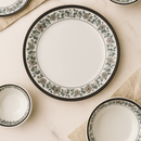 Comfy Homes Round Melamine 41 Pcs Dinner Set | 6 Dinner Plates, 6 Small Plates, 1 Serving Tray, 3 Big Serving Bowls with Lid, 12 Small Bowls, 6 Spoons, 4 Serving Spoons (Nizam Gold)-7