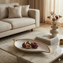 Comfy Homes 12-Inch Ceramic Serving Platter with Golden Rim – Elegant Luxury Tableware for Hosting & Décor-3