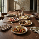 Comfy Homes Divided Serving Platter Set – Modern Snack & Dip Plate for Everyday Hosting and Sharing (Rustic Brown)-3