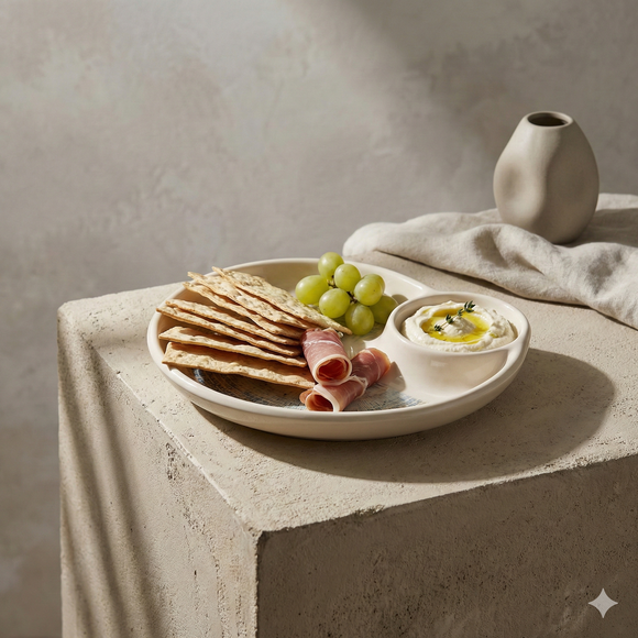 Comfy Homes Divided Serving Platter Set – Modern Snack & Dip Plate for Everyday Hosting and Sharing (Light Grass)