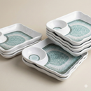 Everyday Serve Plate Set | Lightweight Melamine Plates for Snacks & Small Meals (Rage Green)-2