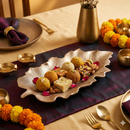 Comfy Homes 12-Inch Ceramic Serving Platter with Brass Finish – Luxury Statement Tableware for Elegant Hosting-7