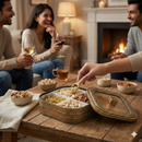 Comfy Homes Revolving Dry Fruit & Snack Storage Box | 4-Section Multi-Purpose Container | Square Shape Dry Food Organizer, Serving Platter & Gift Box for Home & Festive Use (Prestige)-6