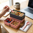 Comfy Homes Stackable Plastic Tiffin Box Set – 5-Piece Food-Grade Lunch Box for School, Office & Travel (Pink)-2