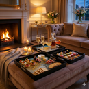 Comfy Homes™ Premium Multi-Purpose Melamine Tray Set (Set of 2)(Medium & Large) (Autumn Breeze)-1