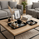 Comfy Homes™ Premium Multi-Purpose Melamine Tray Set (Set of 3)(Small, Medium & Large) (White Pyramids)-7