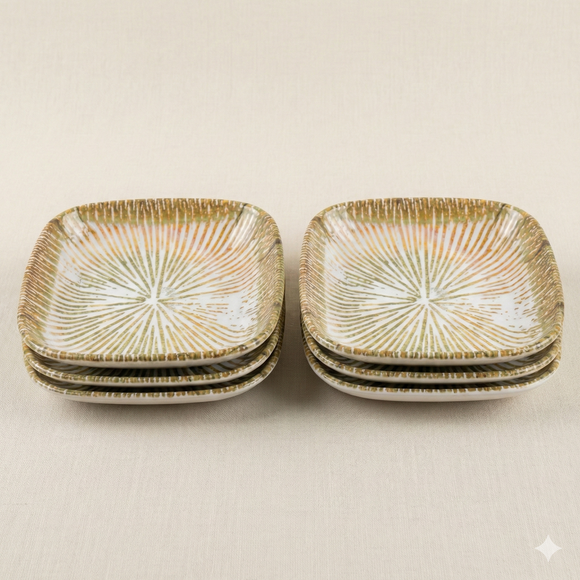 Snack & Chaat Serve Plate Set | Premium Melamine Plates for Indian Serving (Petal Sand)