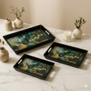 Comfy Homes™ Premium Multi-Purpose Melamine Tray Set (Set of 3)(Small, Medium & Large) (Mystery Breeze)-3