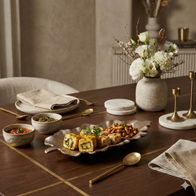 Comfy Homes 12-Inch Ceramic Serving Platter with Brass Finish – Luxury Statement Tableware for Elegant Hosting - 0