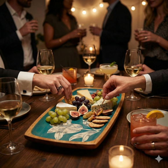 Comfy Homes Signature Mango Wood Serving Platter – Modern Hosting Essential