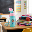 Kids Smart Sipper Bottle with Button-Open Lid, Neck Strap & Helicopter Cap Design (Princess Edition)-5