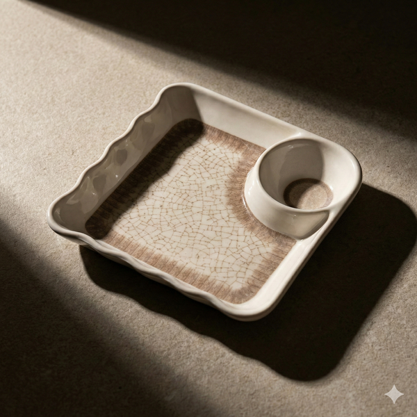 Everyday Serve Plate Set | Lightweight Melamine Plates for Snacks & Small Meals (Sand Dune)