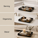 Comfy Homes™ Premium Multi-Purpose Melamine Tray Set (Set of 2)(Medium & Large) (Coffee Tray)-12