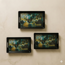 Comfy Homes™ Premium Multi-Purpose Melamine Tray Set (Set of 3)(Small, Medium & Large) (Mystery Breeze)-1