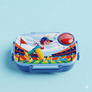 Insulated Steel Lunch Box 500ml with Sweet Box & Spoon | Leak-Proof Kids Tiffin | Hot & Fresh Meals On-the-Go (Blue Cricketer)-5