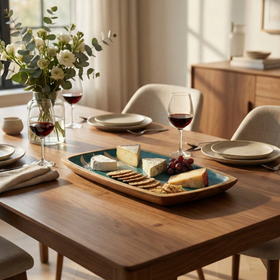 Comfy Homes Signature Mango Wood Serving Platter – Modern Hosting Essential