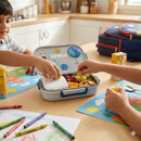 Insulated Steel Lunch Box 500ml with Sweet Box & Spoon | Leak-Proof Kids Tiffin | Hot & Fresh Meals On-the-Go (Grey Alien)-5