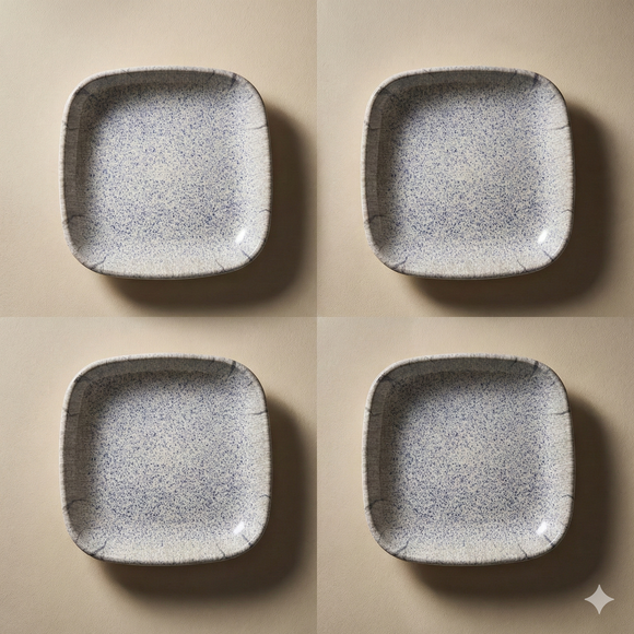 Snack & Chaat Serve Plate Set | Premium Melamine Plates For Indian Serving (Reef Blue)