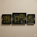 Comfy Homes™ Premium Multi-Purpose Melamine Tray Set (Set of 3)(Small, Medium & Large) (Sunline Elegance)-6