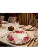 Comfy Homes 24 Pcs Lightweight Dinner Set | Round Design with Dinner Plates, Small Plates, Serving Tray, Bowls with Lids, Spoons & Serving Spoons | Unbreakable & Lightweight Dinnerware (Floral Bloom)-7