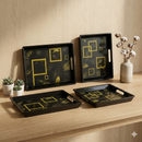 Comfy Homes™ Premium Multi-Purpose Melamine Tray Set (Set of 3)(Small, Medium & Large) (Sunline Elegance)-3