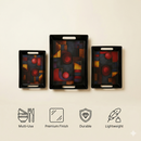 Comfy Homes™ Premium Multi-Purpose Melamine Tray Set (Set of 3)(Small, Medium & Large) (Wordly Illusion)-13