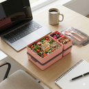 Comfy Homes Stackable Plastic Tiffin Box Set – 5-Piece Food-Grade Lunch Box for School, Office & Travel (Pink)-7