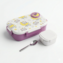 Insulated Steel Lunch Box 500ml with Sweet Box & Spoon | Leak-Proof Kids Tiffin | Hot & Fresh Meals On-the-Go (Pinky Cat)-5