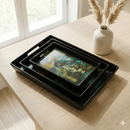 Comfy Homes™ Premium Multi-Purpose Melamine Tray Set (Set of 3)(Small, Medium & Large) (Mystery Breeze)-4